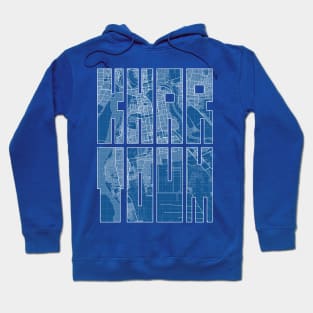 Khartoum, Sudan City Map Typography - Blueprint Hoodie